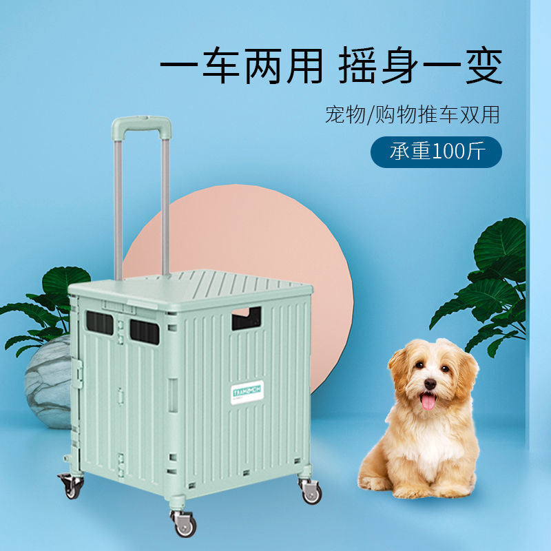 潮寵出行新風(fēng)尚 八輪中號(hào)45L晨曦綠寵物輕便推車(chē)體驗(yàn)